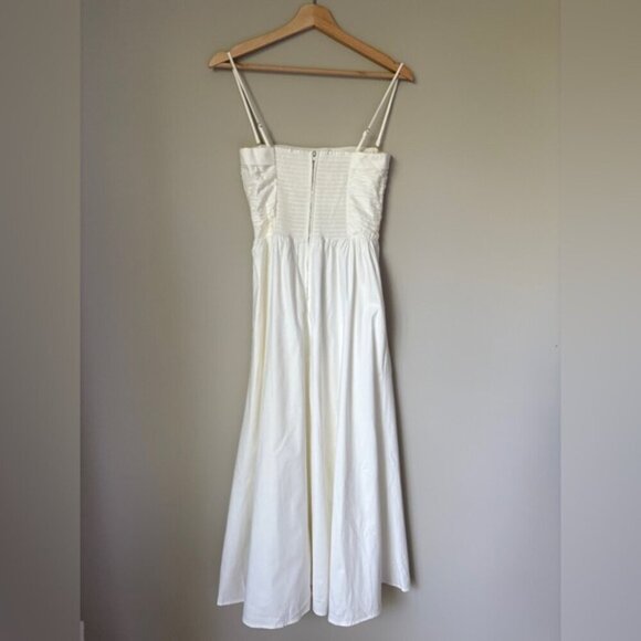 NEW Reformation Lissa Cotton Midi Dress White Ivory Removable Strap | US 4 UK 8 - Picture 8 of 15